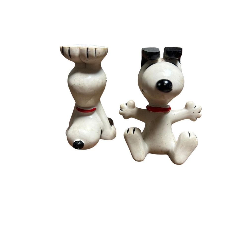 Vintage Snoopy Peanuts Pocket Figures Pair Sitting Happy Dance Headstand